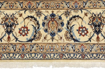Lot 105 - AN EXTREMELY FINE PART SILK SIGNED NAIN CARPET, CENTRAL PERSIA