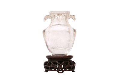 Lot 703 - A CHINESE ROCK CRYSTAL 'LINGZHI' VASE