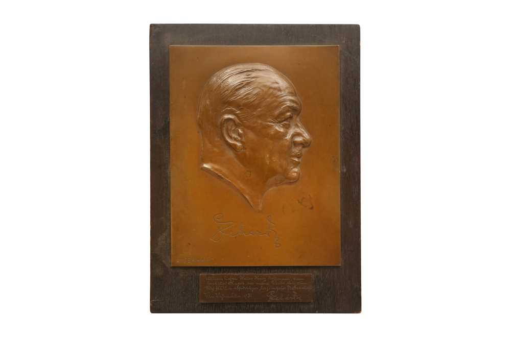 Lot 379 - ANTON GERHART (1879-1944), BRONZE PORTRAIT PLAQUE OF FRANZ LEHAR