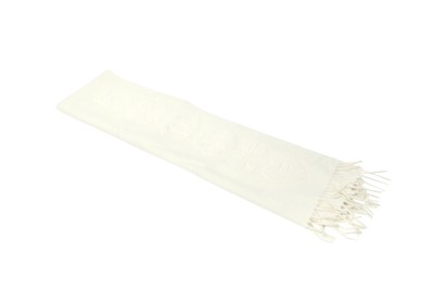 Lot 304 - Chanel Cream Cashmere Logo Scarf