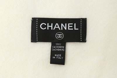 Lot 304 - Chanel Cream Cashmere Logo Scarf