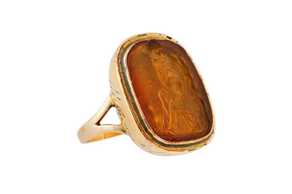 Lot 188 - A topaz intaglio ring, possibly early 19th