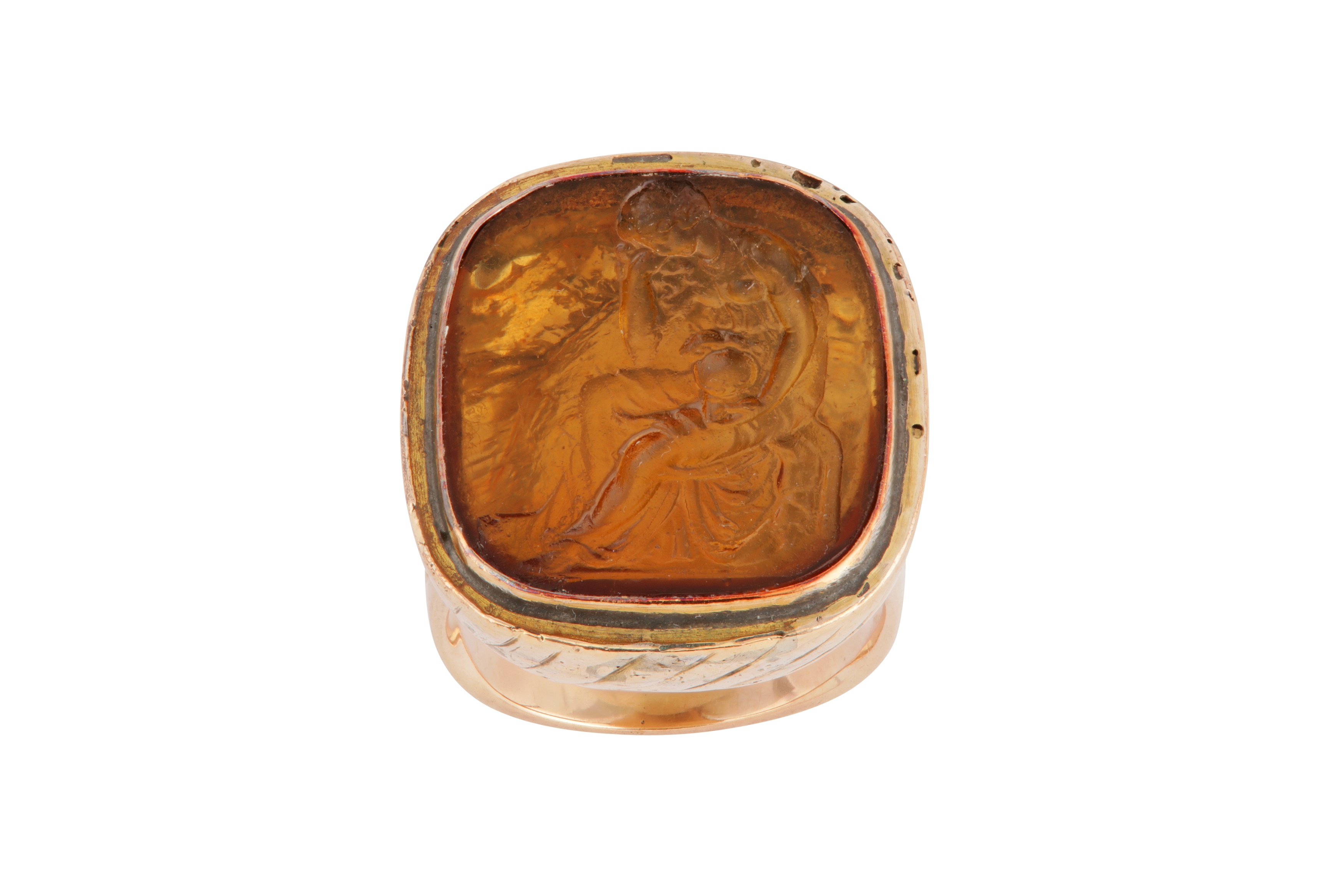 Lot 188 - A topaz intaglio ring, possibly early 19th