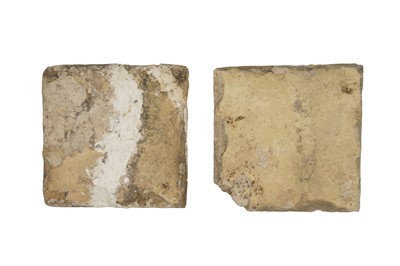 Lot 234 - A PAIR OF SAFAVID CUERDA SECA POTTERY TILES