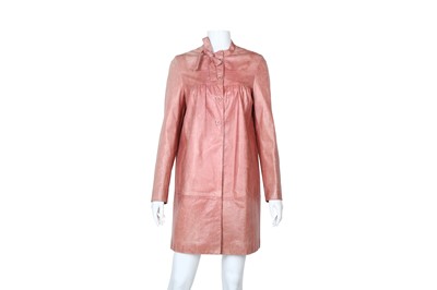 Lot 72 - Miu Miu Pink Leather Bow Coat - Size 40