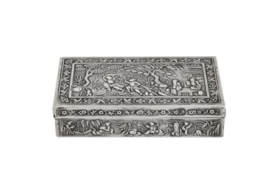 Lot 160 - A late 19th / early 20th century Chinese Export (Thai) silver box, possibly Canton circa 1900 marked for Bao Hua