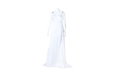 Lot 465 - Versace White Drape Evening Dress - Size 44