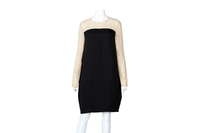 Lot 511 - Celine Black Silk Sheer Long Sleeve Dress - Size 38