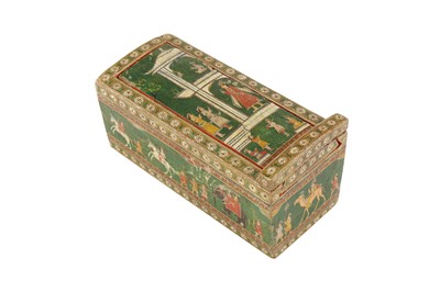 Lot 346 - A SET OF POLYCHROME-PAINTED AND LACQUERED NINETY-TWO GANJIFA PLAYING CARDS WITH LIDDED BOX