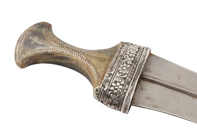 Lot 475 - TWO ARABIAN SILVER-MOUNTED JAMBIYA DAGGERS