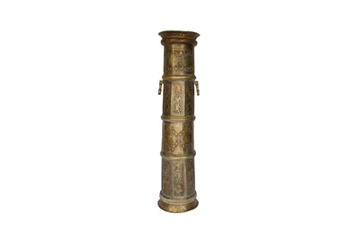 Lot 163 - A MONUMENTAL OPENWORK BRASS TORCH STAND
