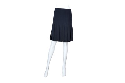 Lot 159 - Chanel Navy Silk Sewn Down Pleat Skirt