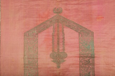 Lot 479 - AN OTTOMAN LADIES' SILK PRAYER MAT