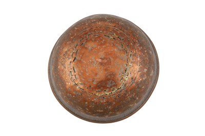 Lot 164 - A TINNED COPPER BOWL WITH ANIMAL DECORATION