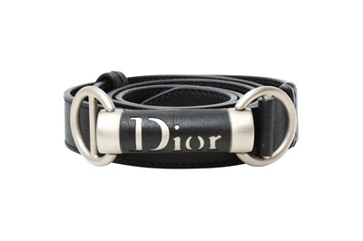 Lot 591 - Christian Dior Black Logo Barrel Belt - Size 90