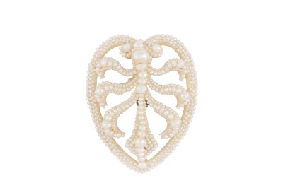 Lot 97 - A seed pearl and pearl brooch, circa 1880