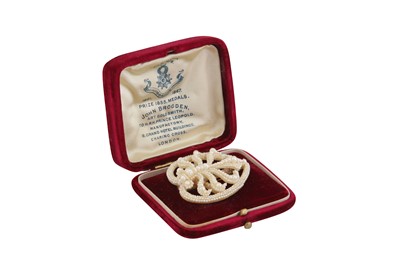 Lot 97 - A seed pearl and pearl brooch, circa 1880