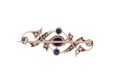 Lot 226 - A sapphire and diamond brooch, circa 1895