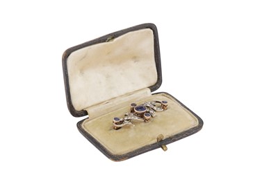Lot 226 - A sapphire and diamond brooch, circa 1895