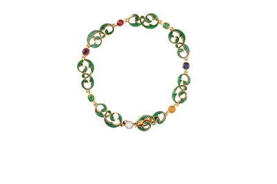 Lot 159 - An enamel and gem-set "Dearest" bracelet, circa 1900