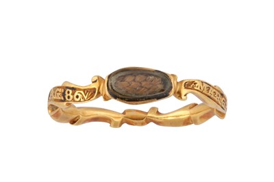 Lot 185 - A hairwork mourning ring, 1765