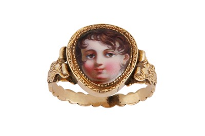 Lot 136 - A Swiss enamel ring, mid 19th century