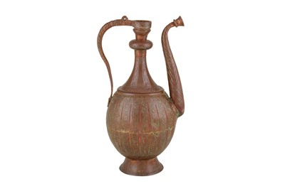 Lot 157 - A SAFAVID-STYLE TINNED COPPER EWER