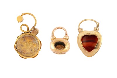 Lot 100 - Three gem-set padlocks, mid to late 19th century