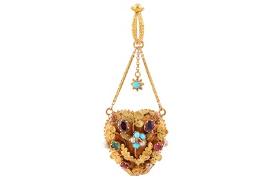 Lot 101 - A gem-set "Regard" pendant, mid 19th century