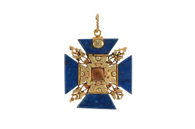 Lot 144 - A hardstone Maltese cross pendant, mid 19th century