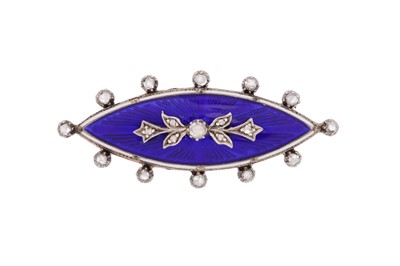 Lot 29 - An enamel and diamond brooch, late 19th century