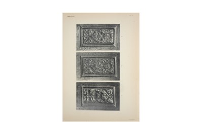 Lot 115 - A CARVED WOODEN DOOR PANEL WITH ARABESQUE MEDALLION