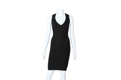 Lot 505 - Herve Leger Black Sleeveless Bandage Dress - Size XS