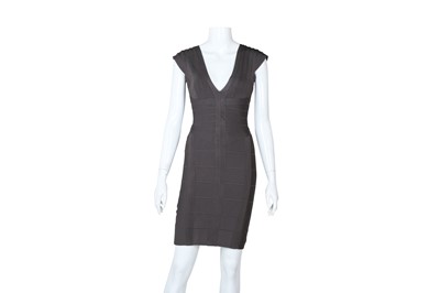 Lot 60 - Herve Leger Charcoal Sleeveless Bandage Dress - Size XS