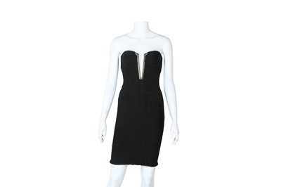 Lot 402 - Herve Leger Black Bandeau Bandage Mini Dress - Size XXS
