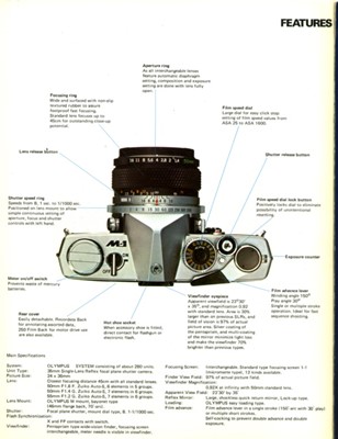 Lot 80 - A Rare Olympus M-1 System Brochure.