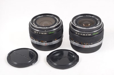 Lot 83 - A Pair of Olympus M-System "Silver Nose" Wide Angle Lenses.