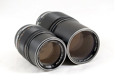 Lot 84 - A Pair of Olympus M-System "Silver Nose" Telephoto Lenses.