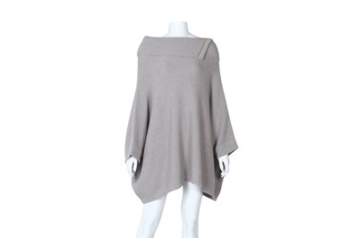 Lot 95 - Fabiana Filippi Grey Wool Knit Poncho Sweater - Size M