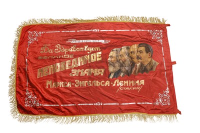 Lot 340 - SOVIET BANNER ‘PROLETARIANS OF ALL COUNTRIES UNITE!’