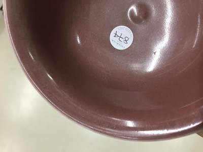 Lot 874 - A CHINESE MONOCHROME COPPER-RED STEM CUP