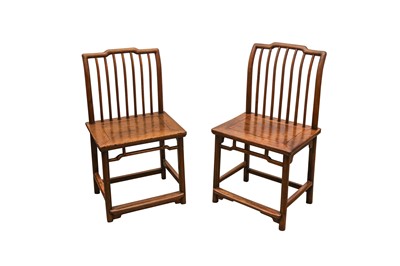 Lot 87 - A PAIR OF CHINESE WOOD CHAIRS