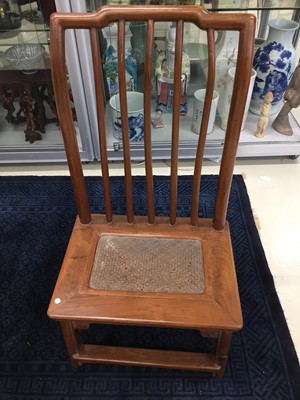 Lot 162 - A CHINESE WOOD LOW CHAIR