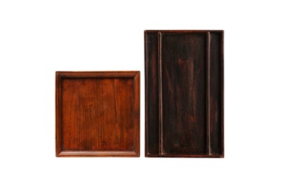 Lot 160 - TWO CHINESE WOOD TRAYS