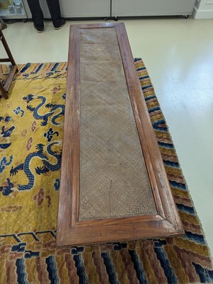 Lot 79 - A LARGE CHINESE YUMU WOOD BENCH