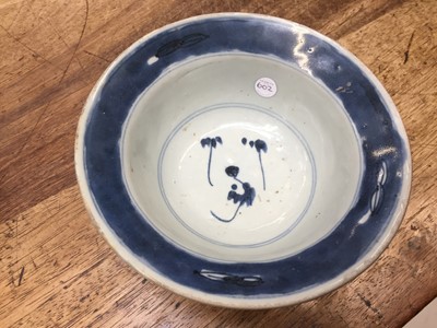 Lot 33 - A CHINESE BLUE AND WHITE 'DRAGON AND PHOENIX' KLAPMUTS BOWL