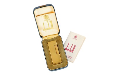 Lot 202 - One Silver and one Gold Plated Barley finished Vintage Dunhill Rollagas Lighters.