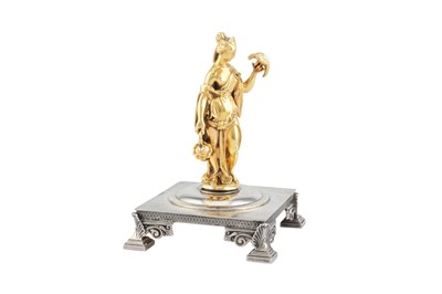Lot 290 - An interesting Victorian and late 19th century American parcel gilt sterling silver figure of Hebe, London circa 1870 by Robert Garrard II and New York circa 1870 by Tiffany and Co