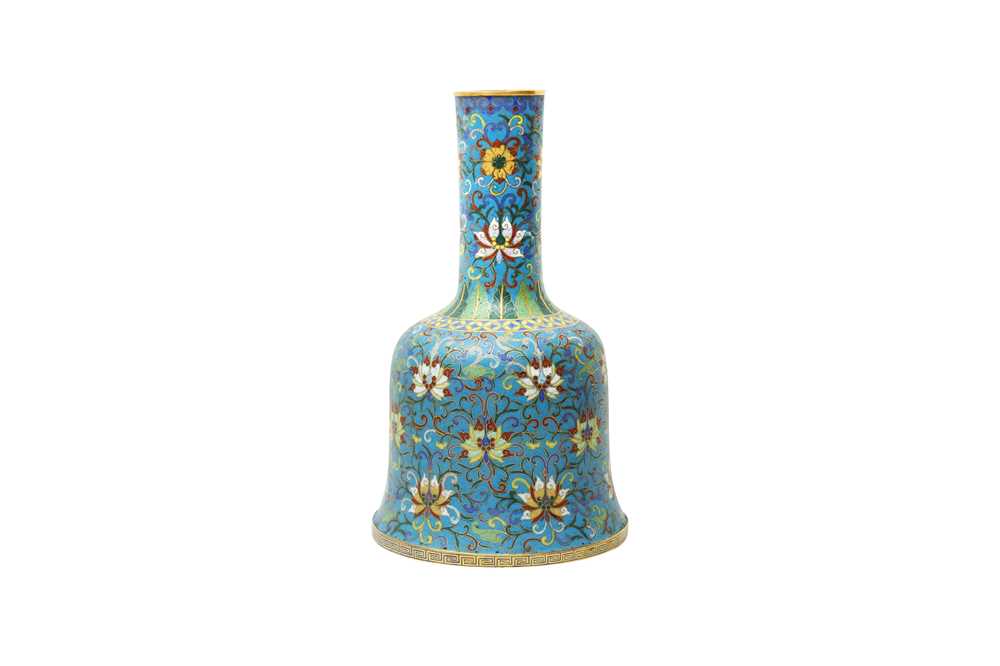 Lot 135 - A CHINESE CLOISONNÉ AND GILT-COPPER MALLET VASE