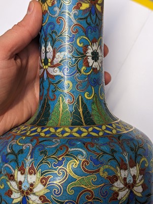 Lot 135 - A CHINESE CLOISONNÉ AND GILT-COPPER MALLET VASE